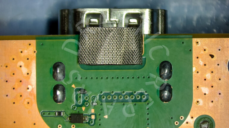 Anchor pegs are soldered all of the way through the board for a solid connection.